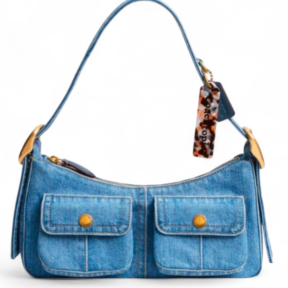 Coach Coachtopia Cargo Shoulder Bag in Upcrafted Denim (CAI00) Rare Sold Out
